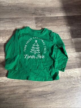 Holiday Time Green 'North Pole' Long Sleeve Kids Tee